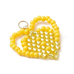 Подвески ручной работы из стеклянных бусин в форме сердца&nbsp;PALLOY-MZ00964-04