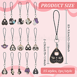 Ремешки для мобильных устройств с подвеской из сплава эмали&nbsp;HJEW-BC00027