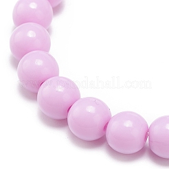 Set di braccialetti elasticizzati con perline rotonde in acrilico color caramella 6 pz&nbsp;BJEW-JB08984