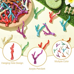 60шт 6 цвета акриловые подвески&nbsp;OACR-YW0003-18