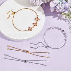 10 шт. 2 цвета 304 нержавеющая сталь коробка цепи слайдер браслет изготовление&nbsp;AJEW-UN00016