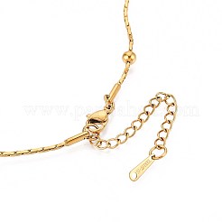 Ожерелья из круглой цепочки Boston Link с шариками из нержавеющей стали 304 толщиной 1.2 мм&nbsp;NJEW-N058-09G