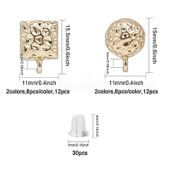 24 шт. 4 стиля фурнитура для сережек-гвоздиков из сплава с покрытием&nbsp;FIND-CA0007-25