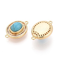 Латунные застежки с прозрачными фианитами и магнитными застежками&nbsp;KK-N287-10G-01