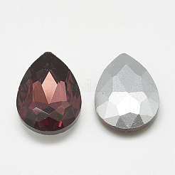 Cabochons en verre avec strass de dos avec point&nbsp;RGLA-T081-13x18mm-18