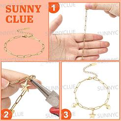 12 шт. 2 цвета 304 нержавеющая сталь скрепки цепи браслеты для мужчин и женщин&nbsp;BJEW-SC0001-62