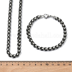 Halsketten und Armbänder aus Edelstahl 201&nbsp;SJEW-G087-04P