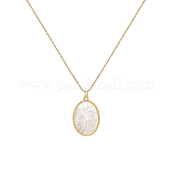 Овальные подвески из натуральной белой ракушки с латунным паве и гравировкой в виде лошади для женщин&nbsp;FS-WGAF605-01