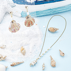 20 шт. 10 стиля подвески из натуральных ракушек с гальваническим покрытием&nbsp;SHEL-SC0001-28
