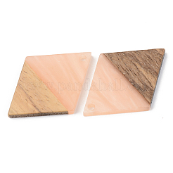 Pendentifs en résine opaque et bois de noyer&nbsp;RESI-S389-012A-C02