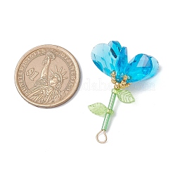 Подвески-цветы из стеклянных бусин ручной работы&nbsp;PALLOY-MZ00742-04