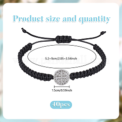 40 шт. браслеты из плетеных бусин из сплава&nbsp;BJEW-GO0001-22B