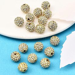 Бусины из сплава и страза&nbsp;RB-A034-10mm-A01G