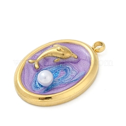 Эмалевые подвески из нержавеющей стали 304 на тему океана&nbsp;STAS-Q352-03G-C