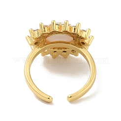 Кубический цирконий солнце с дурным глазом открытое кольцо-манжета с акрилом&nbsp;RJEW-B042-06G-02