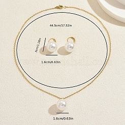 Sets aus Ohrringen und Anhängern aus Edelstahl und Imitationsperlen für Damen&nbsp;GB5667