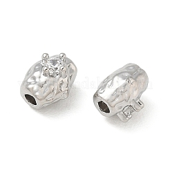 Laiton micro pavé de perles de zircone cubique claires&nbsp;CU-CBAC675-08P