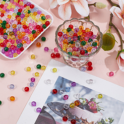 800шт 8 цвета прозрачные акриловые бусины&nbsp;TACR-GO0001-03