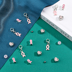 Kit de diy para hacer joyas con temática de concientización sobre el cáncer de mama&nbsp;DIY-CA0005-36