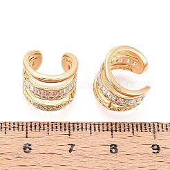 Латунные серьги-манжеты из прозрачного кубического циркония&nbsp;EJEW-T047-66G