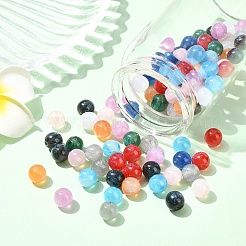 20шт круглые бусины из смолы с имитацией кошачьего глаза&nbsp;RESI-YW0004-43A