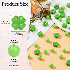 100шт 2 стиля непрозрачные акриловые бусины&nbsp;SACR-YW0001-73