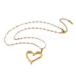 Collane con ciondolo a cuore in acciaio inossidabile 304 per San Valentino&nbsp;NJEW-Z117-03G