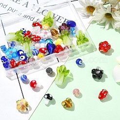 60 шт. 10 нити бусин лэмпворк ручной работы&nbsp;LAMP-YW0001-32