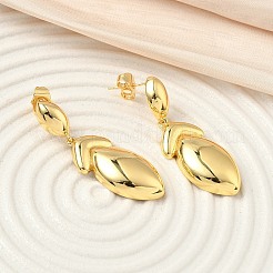 Серьги-гвоздики из латуни с конским глазом&nbsp;EJEW-F389-06G