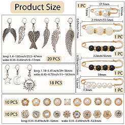 Подвески из сплава и брошь из английской булавки из сплава&nbsp;AJEW-SP0002-03A