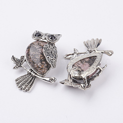 Природные подвески родонит&nbsp;G-E442-01H