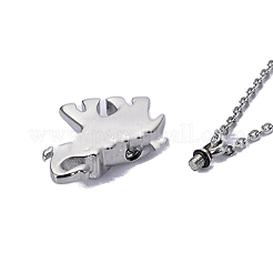 Colliers avec pendentif éléphant en acier inoxydable pour cendres&nbsp;PW-WG7E14C-01
