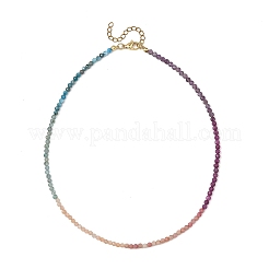 Colliers de perles rondes facettées en apatite naturelle de 3 mm&nbsp;NJEW-JN06431