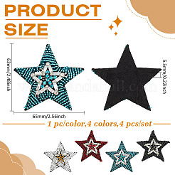 4 шт. 4-цветные заплатки из фетра и страз&nbsp;PATC-MA0001-47