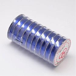 Flache elastische Kristallschnur, elastischer Perlenfaden, für Stretcharmbandherstellung, Blau, 0.8 mm, ca. 10.93 Yard (10m)/Rolle