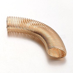 Iron Spring Beads, Coil Beads, Curved Tube Beads, Curved Tube Noodle Beads, Coil Beads, Golden, 100x26x14mm, Hole: 22x11mm