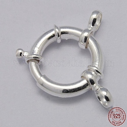 925 cierre de anillos de resorte de plata esterlina, plata, 15mm