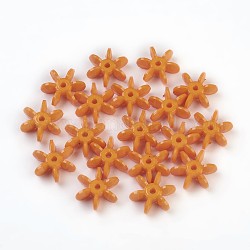 Solidi opachi paddle perline colore acrilico, stella fiocco, arancione scuro, 14x12x5mm, Foro: 2 mm, circa 2000pcs/500g