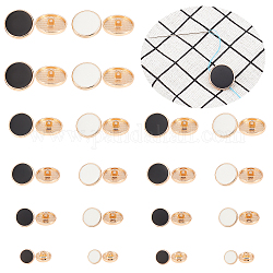Ahadermaker 40 Stück 10-Loch-Ösenknöpfe aus Legierung mit 1 Löchern, mit Emaille, Flachrund, Mischfarbe, 11~23x6.5~7 mm, Bohrung: 2 mm, 4pcs / style