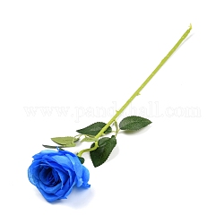 Rosa imitazione stoffa, con diametro del fiore in plastica, mazzi di fiori artificiali, per la decorazione della tavola di composizione floreale bouquet da sposa, blu royal, 520mm