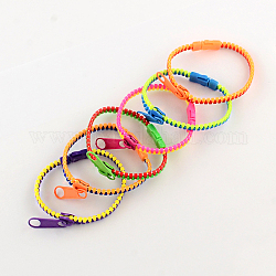 Пластмассовые браслеты молнии, разноцветные, 190x5.5 мм