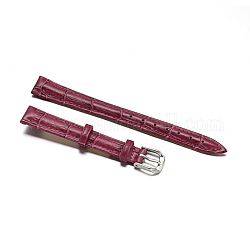 Cinturini per orologi in pelle, con 304 ganci in acciaio inox, marrone, 82~115x12x3.5~4mm