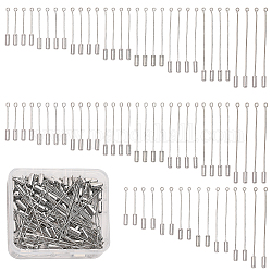 CHGCRAFT 80pcs 8 styles Rack Plating Brass Pins, Lapel Pins, with Plug, DIY Accessories, for Brooch Making, Platinum, 18~21 Gauge, 30~68x0.7~1mm, Hole: 1.5mm, 10pcs/style