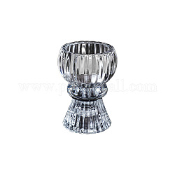 丸いガラスのキャンドルホルダー  ヨーロッパスタイルのレトロな燭台  透明  4.5x4x8cm