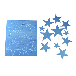 Acrylic Mirror Wall Stickers, with Adhesive Back, for Home Living Room Bedroom Decoration, Star, Light Sky Blue, 27~60x28.5~63.5x1mm, 22pcs/set