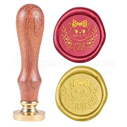 Wax Seal Stamp Set, Sealing Wax Stamp Solid Brass Head,  Wood Handle Retro Brass Stamp Kit Removable, for Envelopes Invitations, Gift Card, Word, 83x22mm, Head: 7.5mm, Stamps: 25x14.5mm