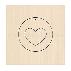 Резка дерева, Со сталью, для diy scrapbooking / фотоальбом, декоративная тисняющая бумажная карточка, Сердце Pattern, 80x80x24 мм