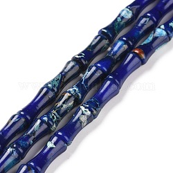 Натуральные имперские нитки из яшмы, окрашенные, бамбуковую палку, темно-синий, 12x5 мм, отверстие : 0.5 мм, около 34 шт / нитка, 15.94'' (40.5 см)