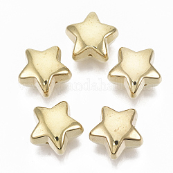 Ccb Kunststoff-Perlen, Stern, golden, 18x19x12 mm, Bohrung: 1.2 mm, ca. 175 Stk. / 368 g
