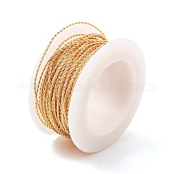 Alambre de cobre redondo retorcido para la fabricación de joyas artesanales, la luz de oro, 20 calibre, 0.8mm, aproximadamente 19.69 pie (6 m) / rollo
